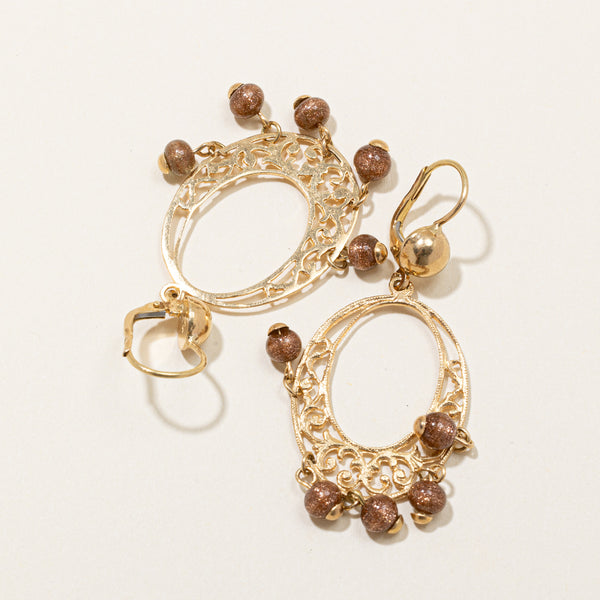 Goldstone Glass Bead Earrings | 5.00ctw |