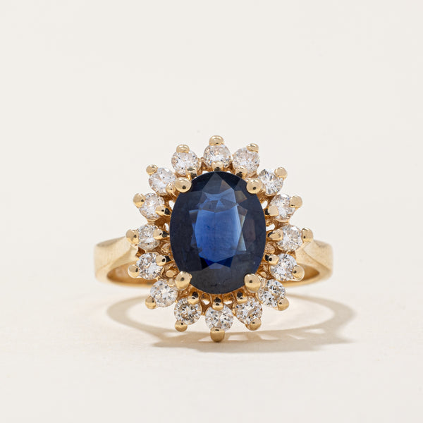 Sapphire & Diamond Halo Ring | 1.60ct, 0.48ctw | SZ 5 |