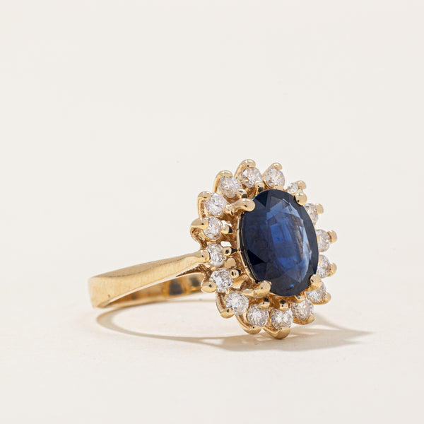 Sapphire & Diamond Halo Ring | 1.60ct, 0.48ctw | SZ 5 |