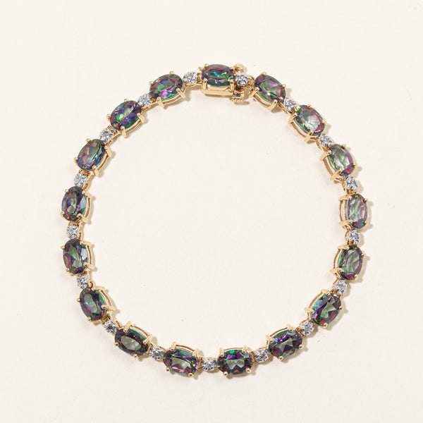 Mystic Topaz & Diamond Bracelet | 14.00ctw, 0.17ctw | 7