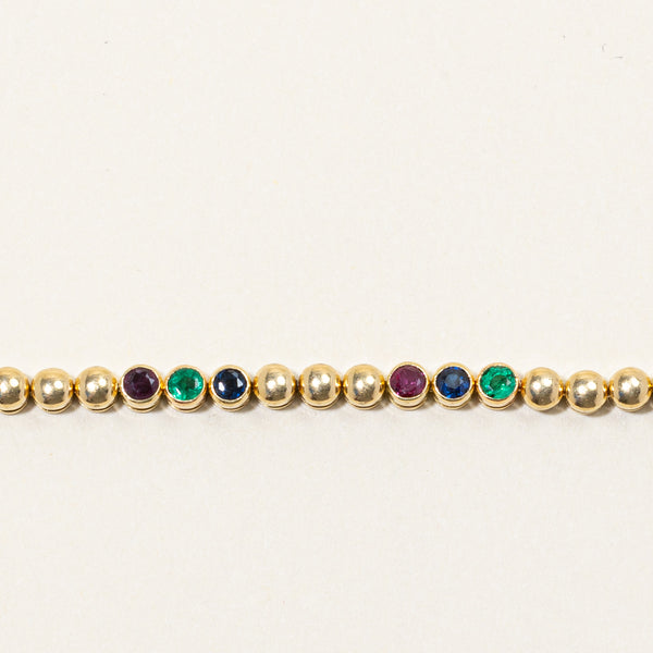 Bezel Set Multi Gem Bracelet | 1.75ctw | 7