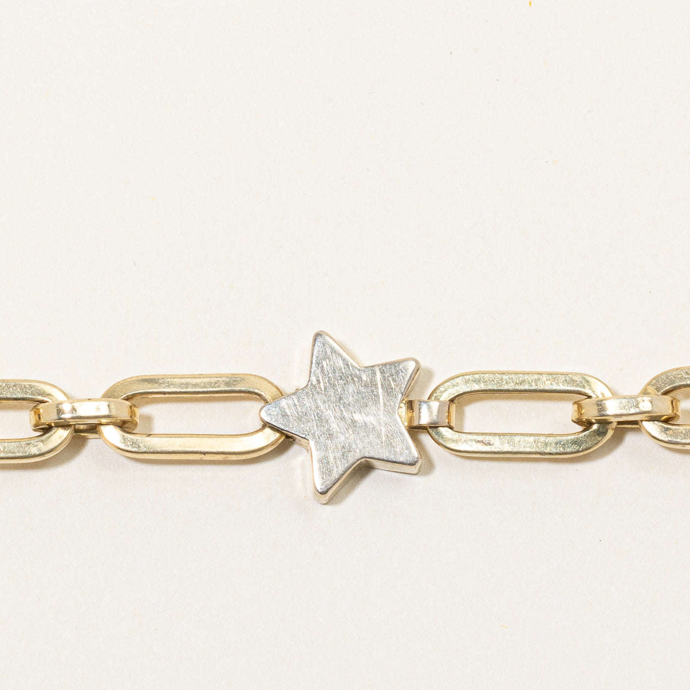 14k Two Tone Gold Star Bracelet | 7.5