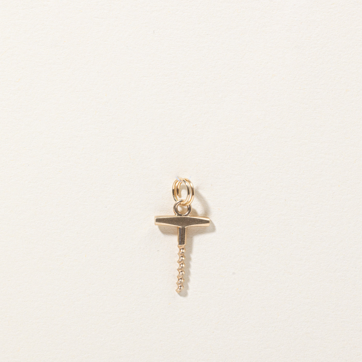 14k Yellow Gold Corkscrew Charm