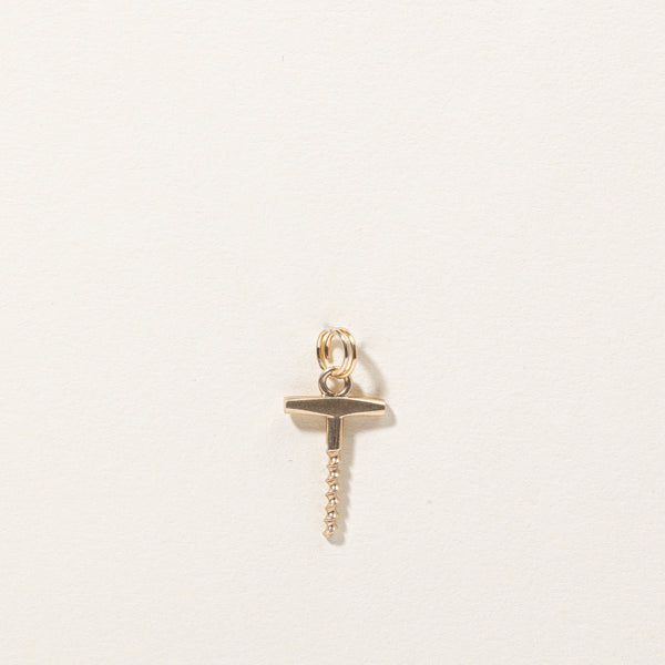 14k Yellow Gold Corkscrew Charm