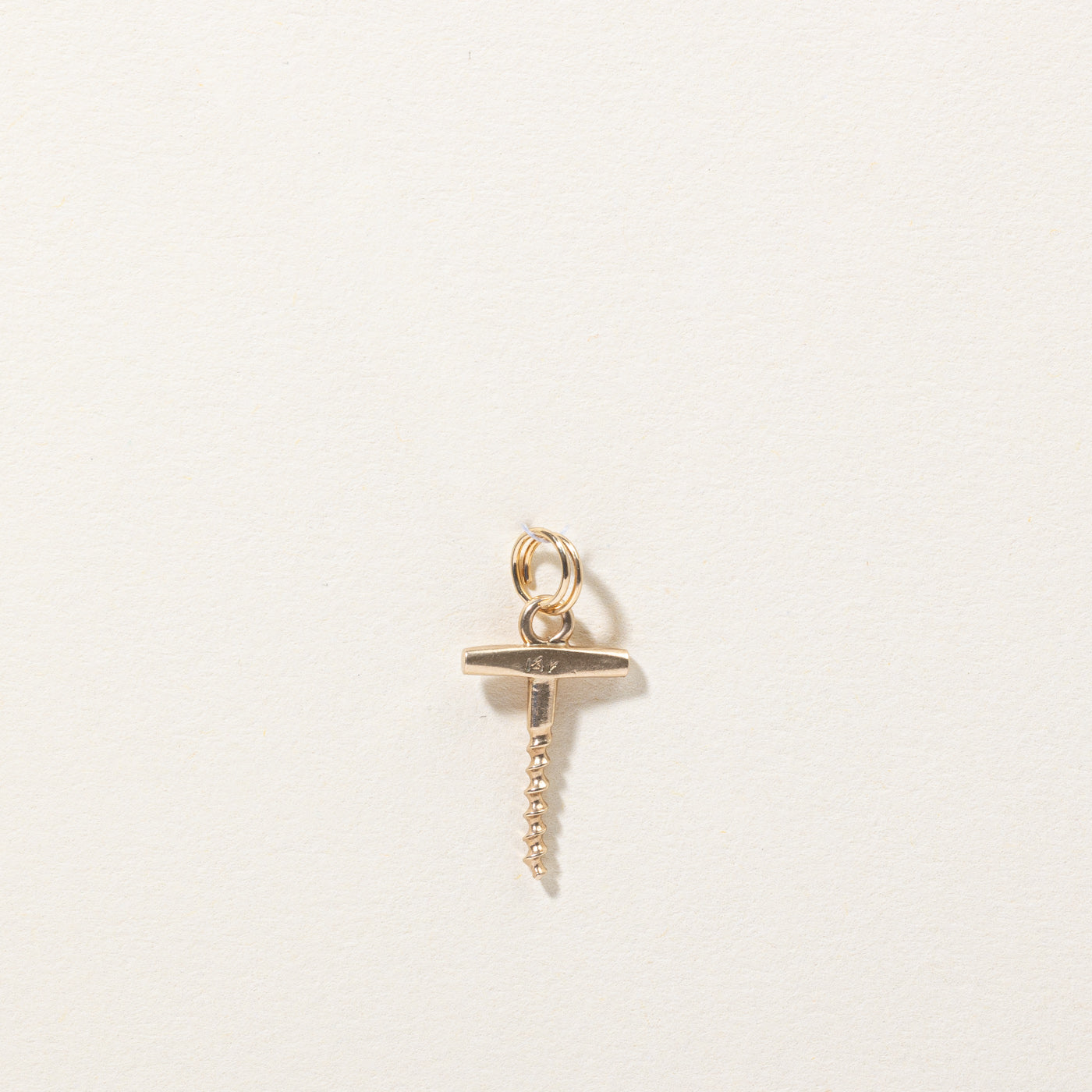 14k Yellow Gold Corkscrew Charm