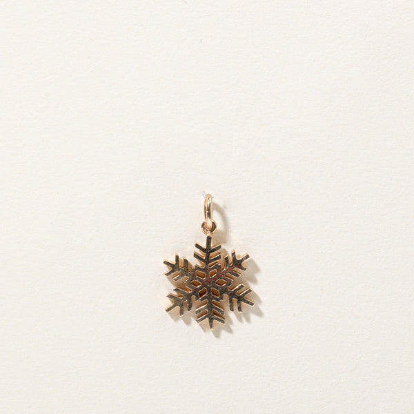 14k Yellow Gold Snowflake Charm