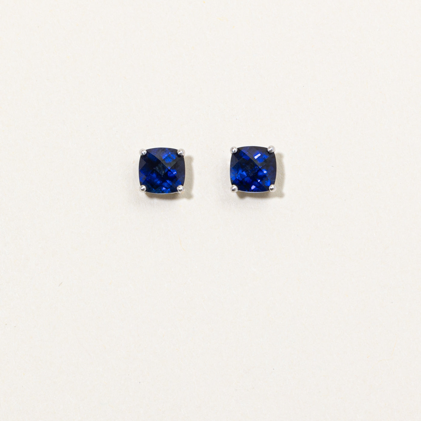 Synthetic Sapphire Stud Earrings | 2.00ctw |