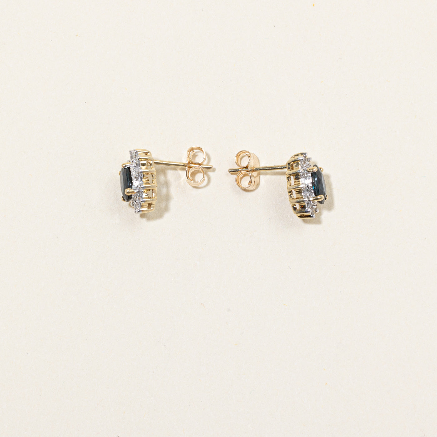 Boucles d'oreilles saphir et diamants | 1,00 ct, 0,12 ct | 