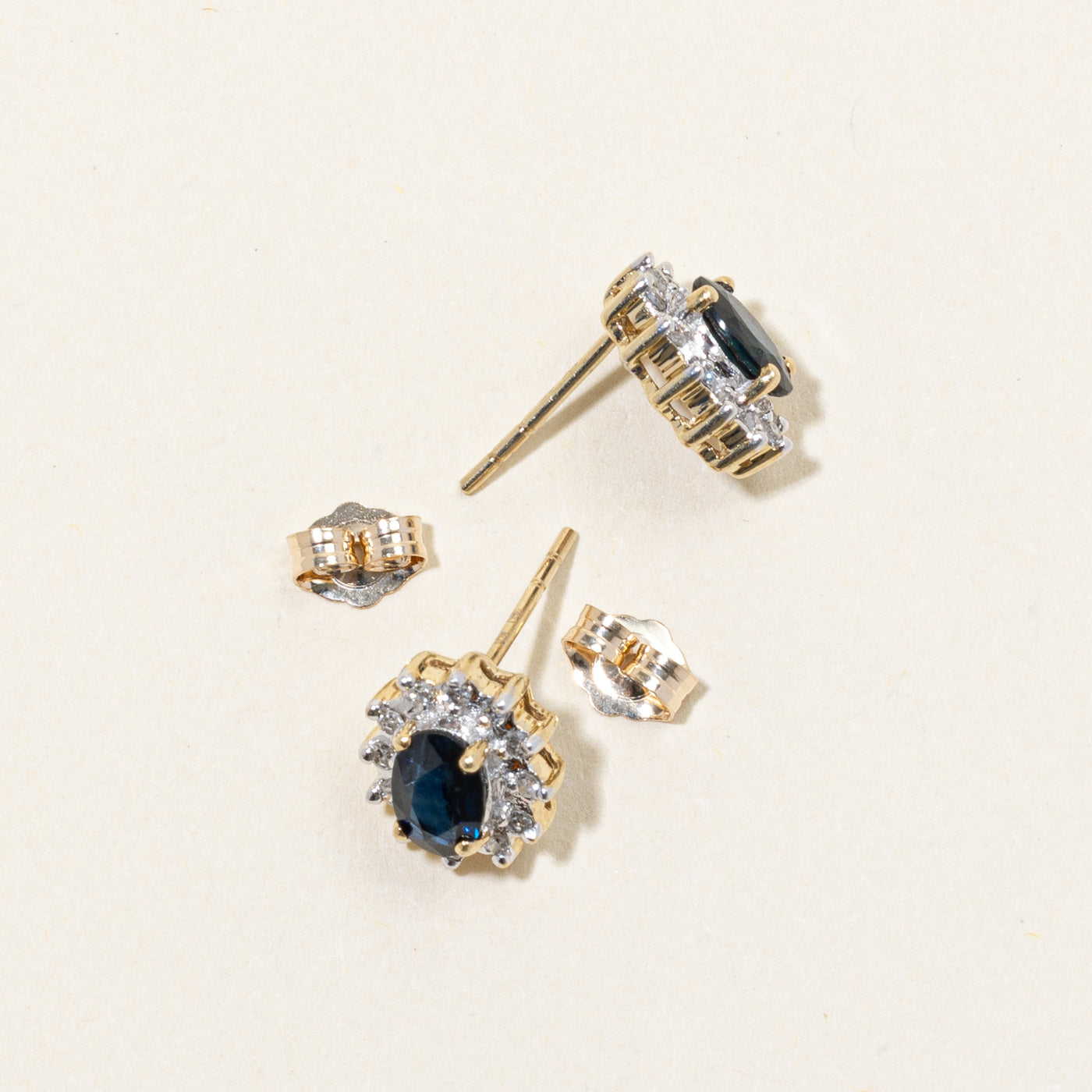 Boucles d'oreilles saphir et diamants | 1,00 ct, 0,12 ct | 