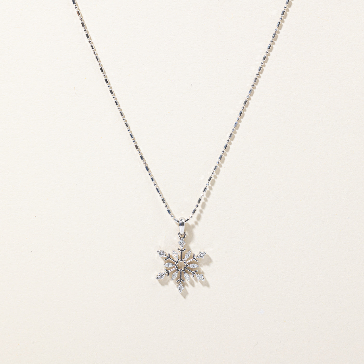 Diamond Snowflake Pendant & Necklace | 0.66ctw | 18" |
