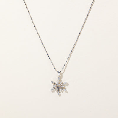 Diamond Snowflake Pendant & Necklace | 0.66ctw | 18