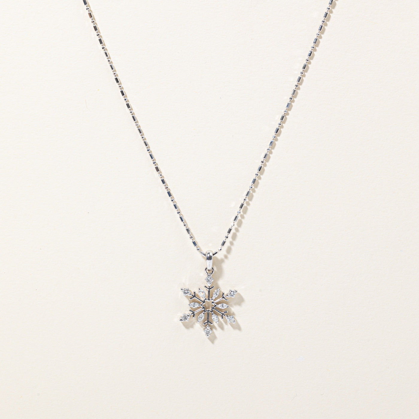 Diamond Snowflake Pendant & Necklace | 0.66ctw | 18