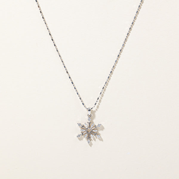 Diamond Snowflake Pendant & Necklace | 0.66ctw | 18