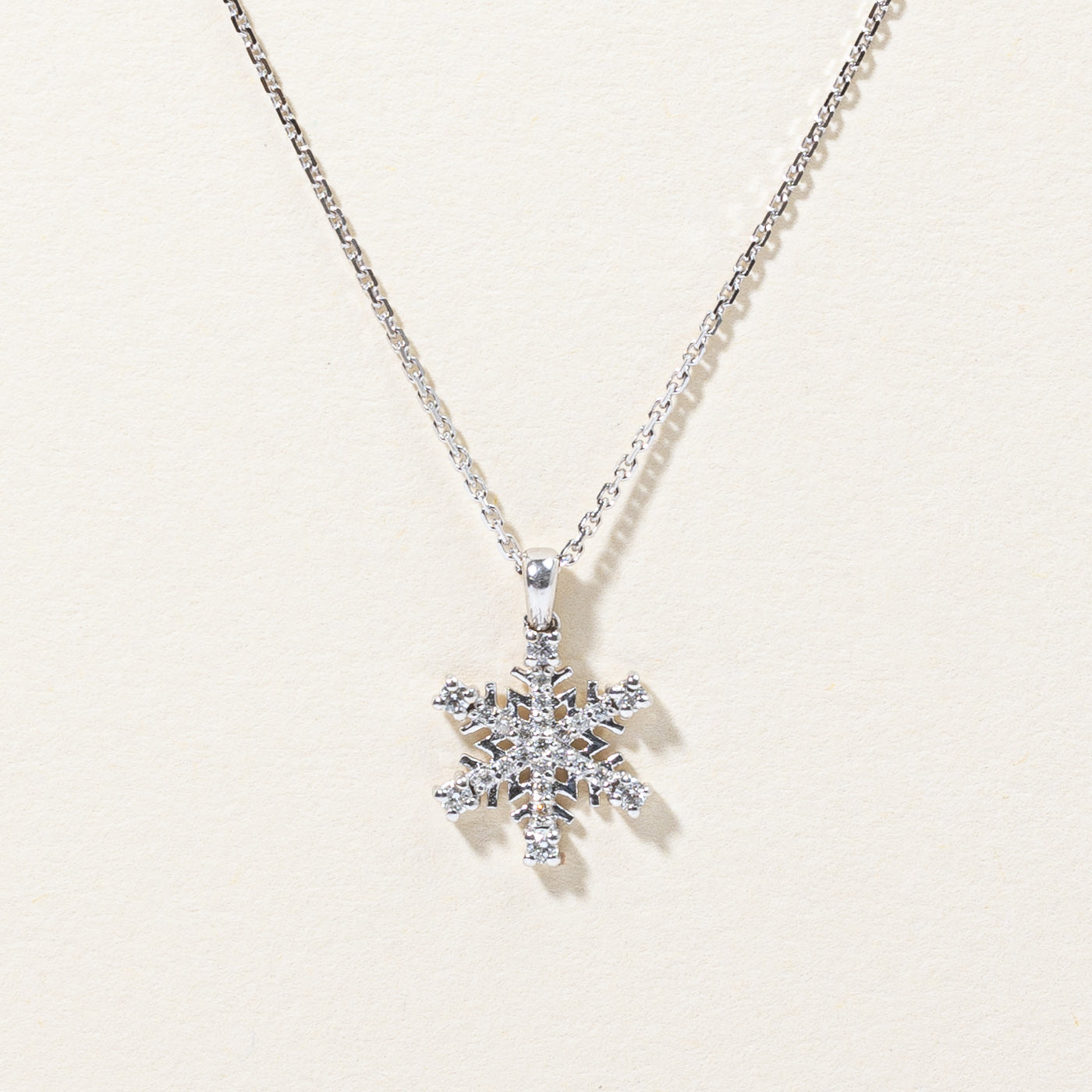 Diamond Snowflake Pendant Necklace | 0.15ctw | 19