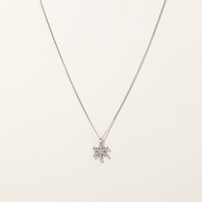 Diamond Snowflake Pendant Necklace | 0.15ctw | 19