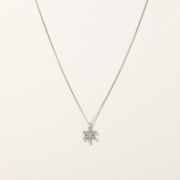 Diamond Snowflake Pendant Necklace | 0.15ctw | 19