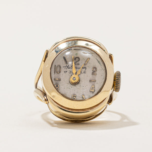 Antique 14k Yellow Gold Watch Face Ring | SZ 5.25 |