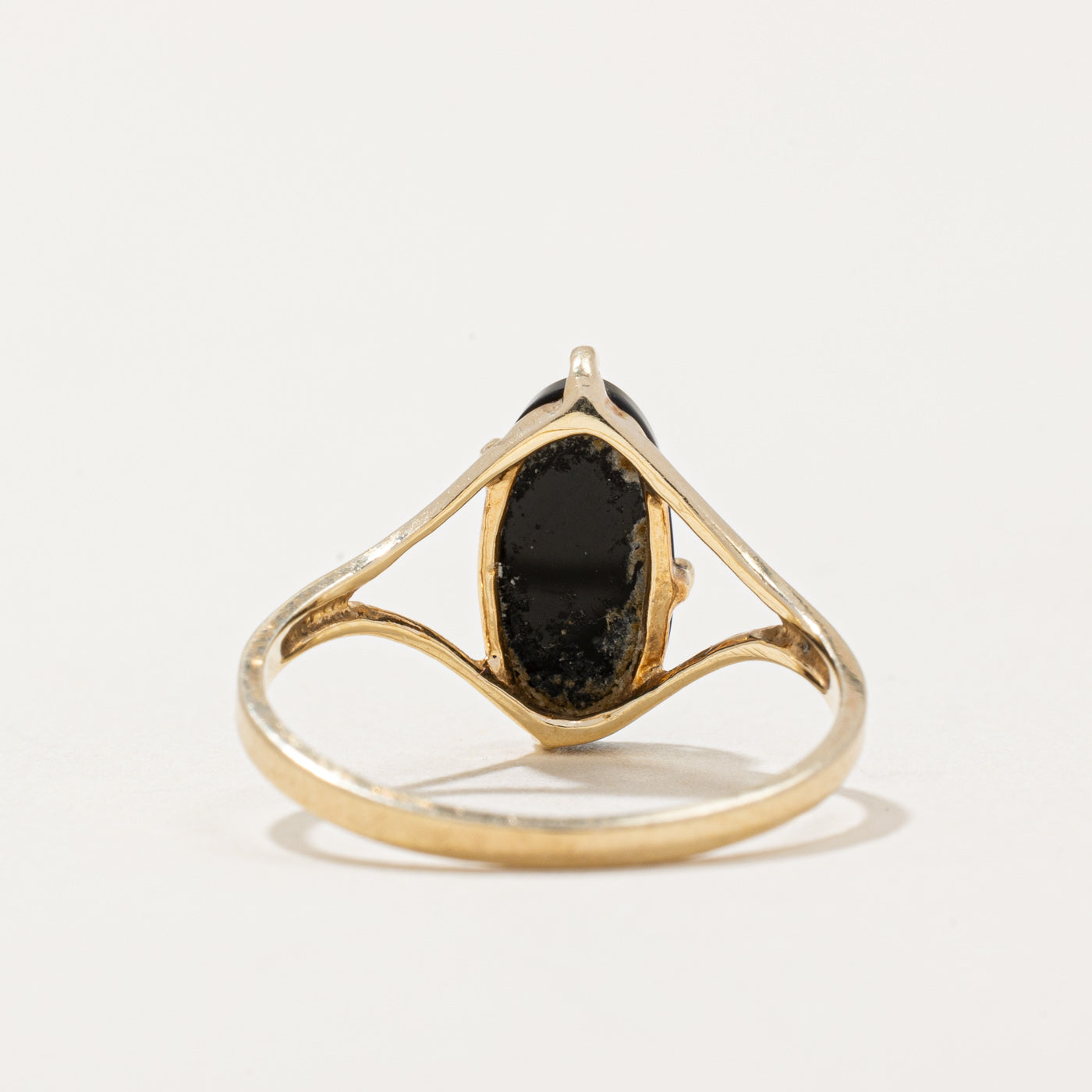 Onyx & Diamond Cocktail Ring | 1.00ct, 0.01ct | SZ 6.25 |