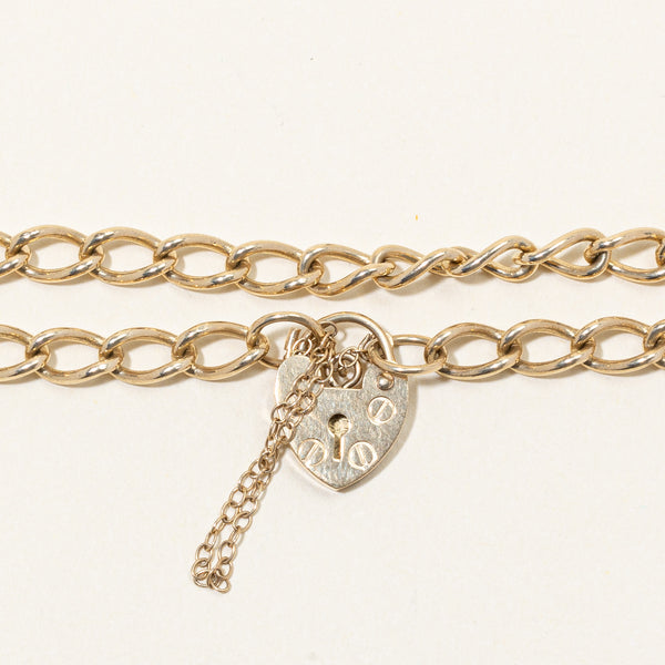 9k Yellow Gold Heart Lock Bracelet | 7