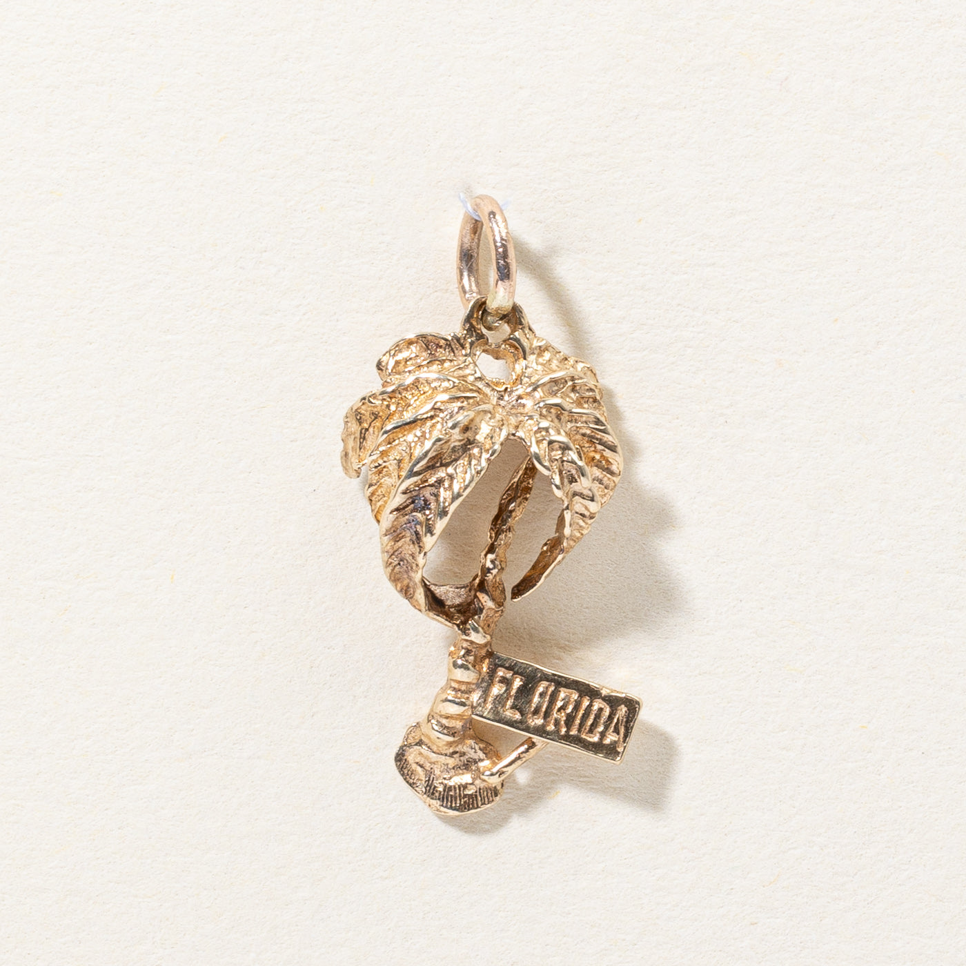 14k Yellow Gold Florida Palm Tree Charm