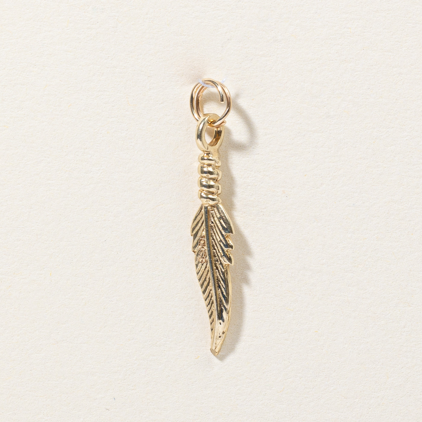 10k Yellow Gold Feather Charm