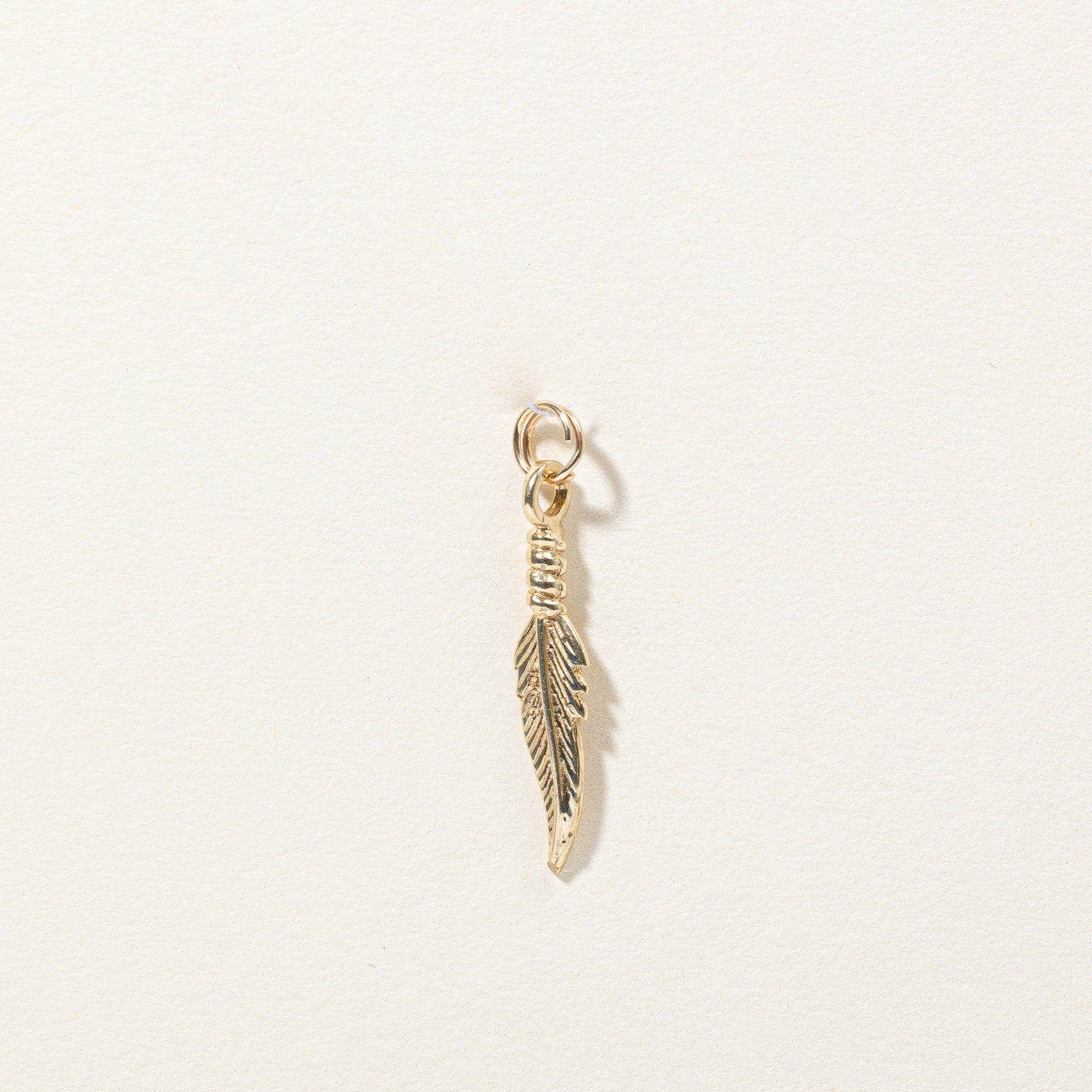 10k Yellow Gold Feather Charm