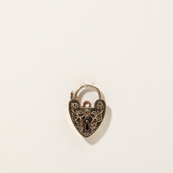 9k Yellow Gold Heart Lock Charm