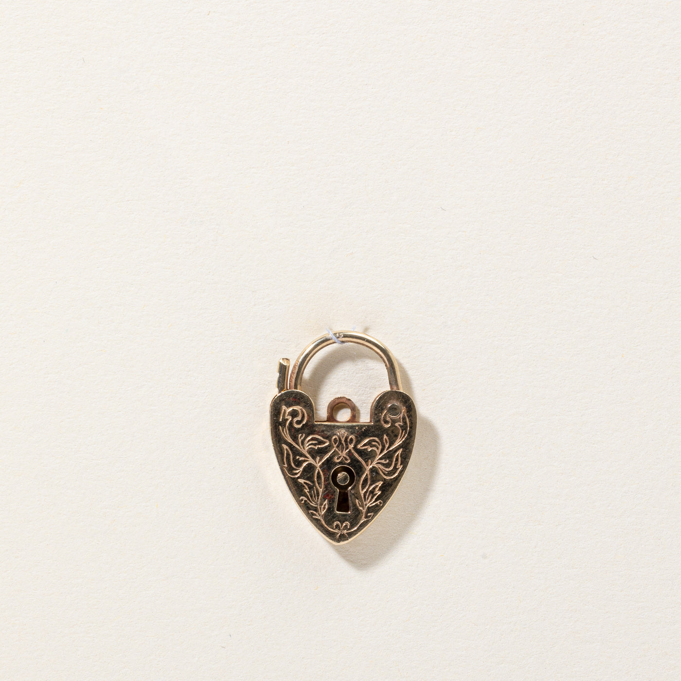 9k Yellow Gold Heart Lock Charm