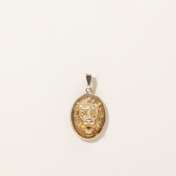 10k Yellow Gold Lion Head Pendant