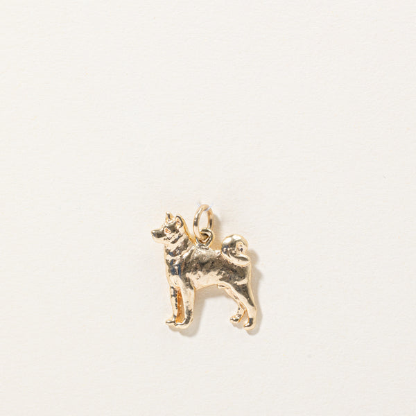 14k Yellow Gold Shiba Inu Charm