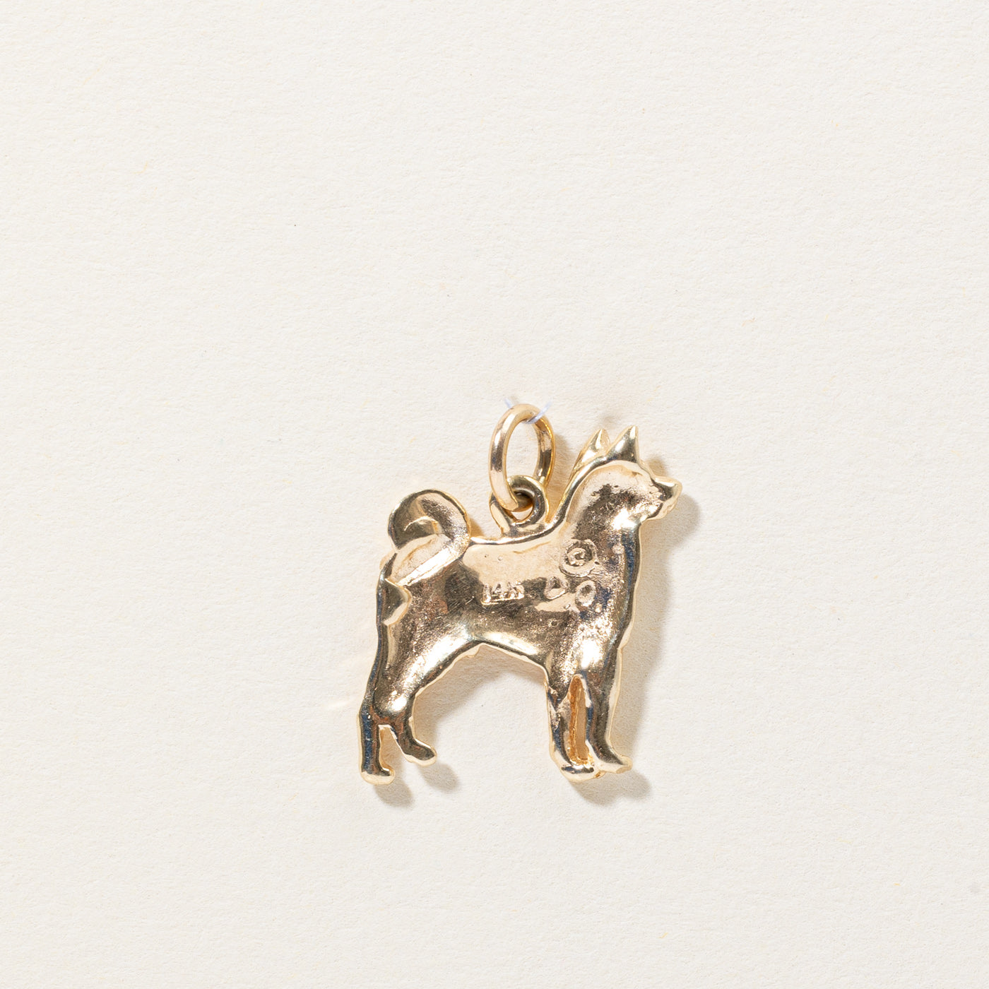 14k Yellow Gold Shiba Inu Charm