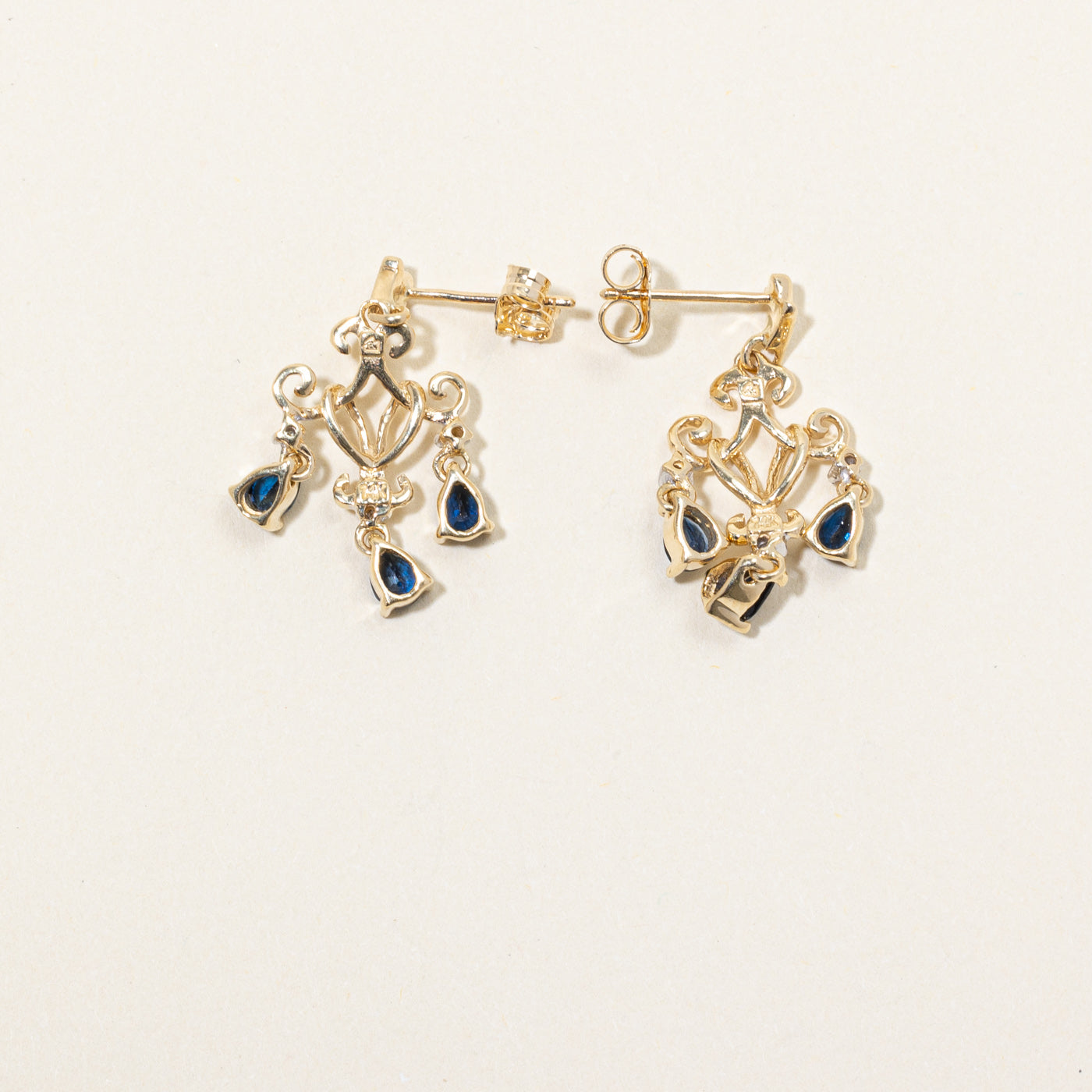 Sapphire & Diamond Drop Earrings | 1.02ctw, 0.03ctw |