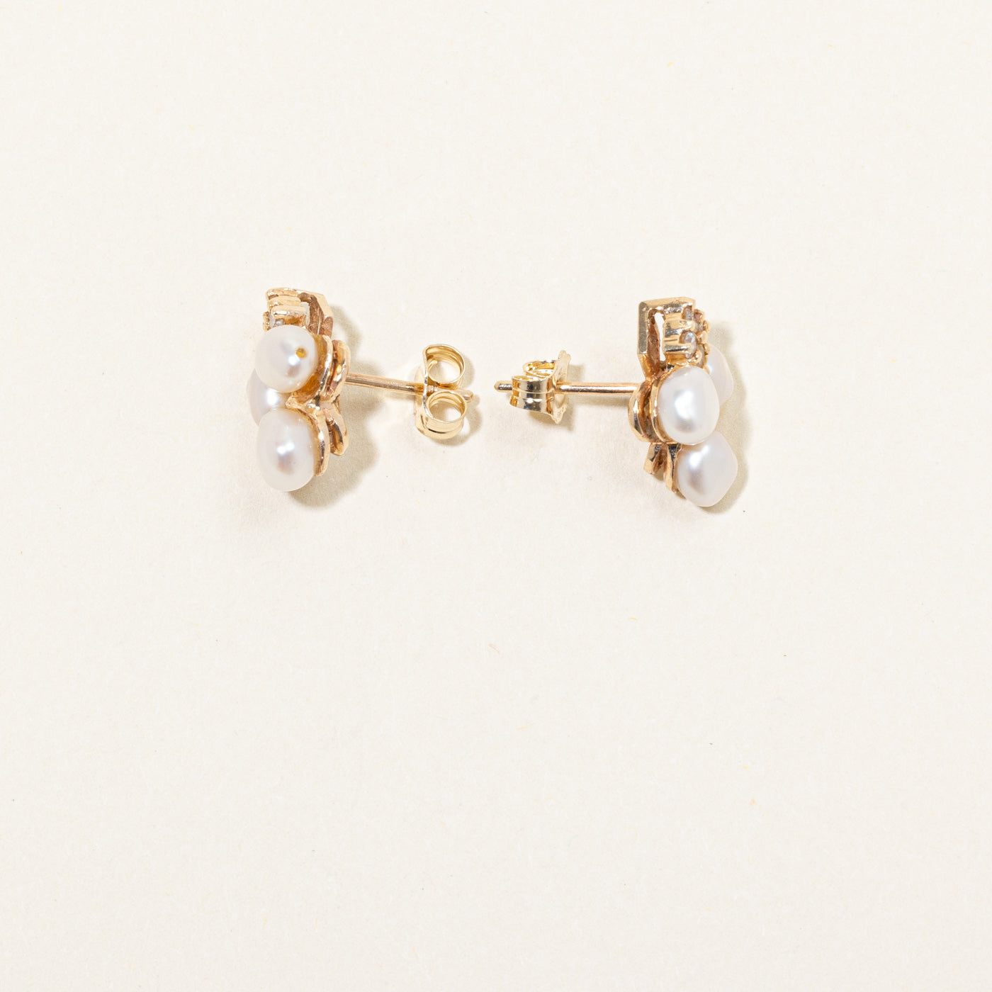 Pearl & Diamond Earrings | 0.16ctw |