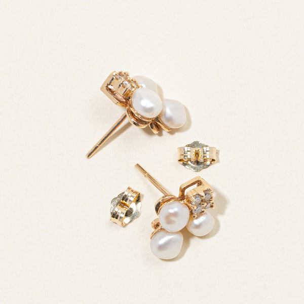 Pearl & Diamond Earrings | 0.16ctw |