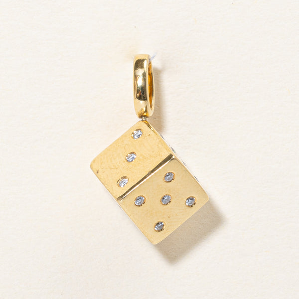 Flush Set Diamond Six Sided Dice Charm | 0.10ctw |