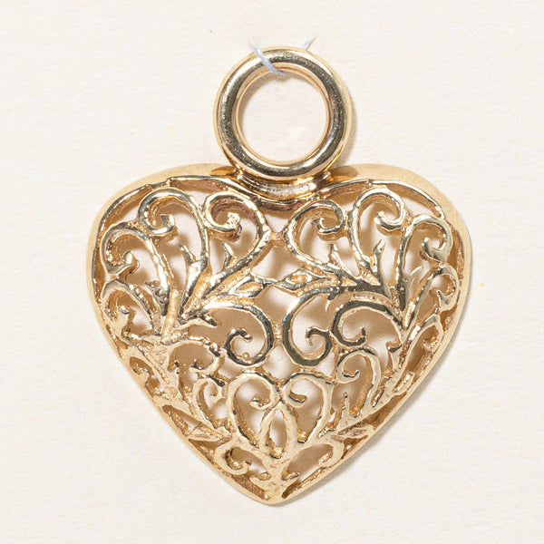 9k Yellow Gold Lattice Heart Pendant