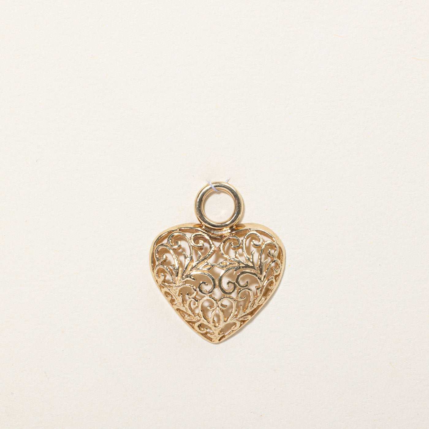 9k Yellow Gold Lattice Heart Pendant