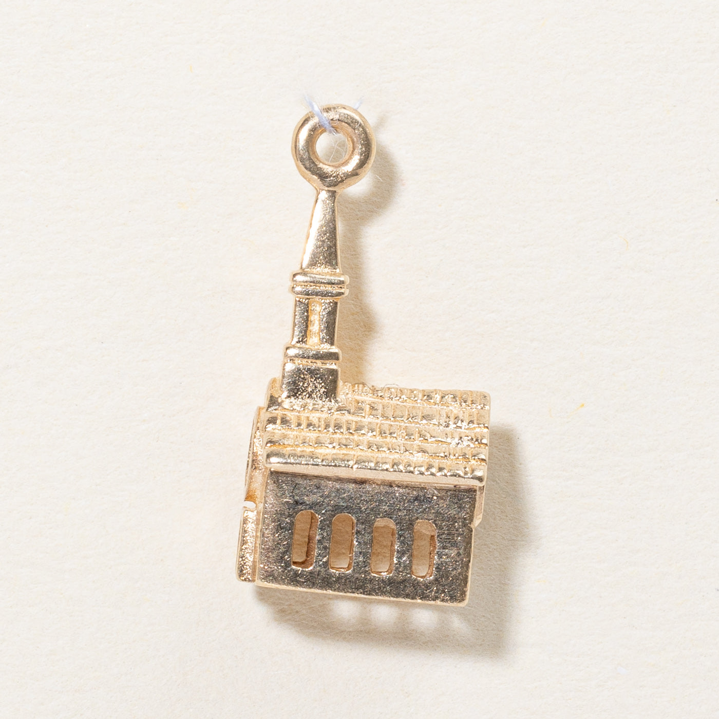 10k Yellow Gold Church with Glass Window Charm