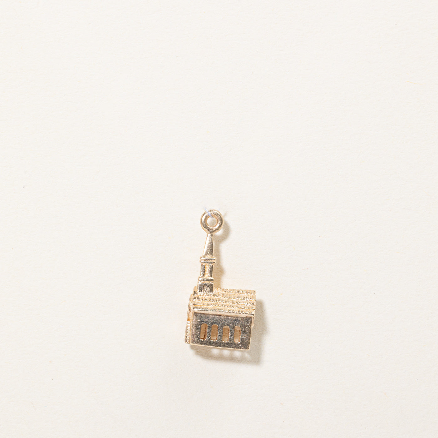 10k Yellow Gold Church with Glass Window Charm