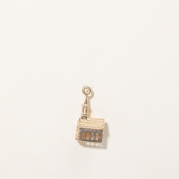 10k Yellow Gold Church with Glass Window Charm