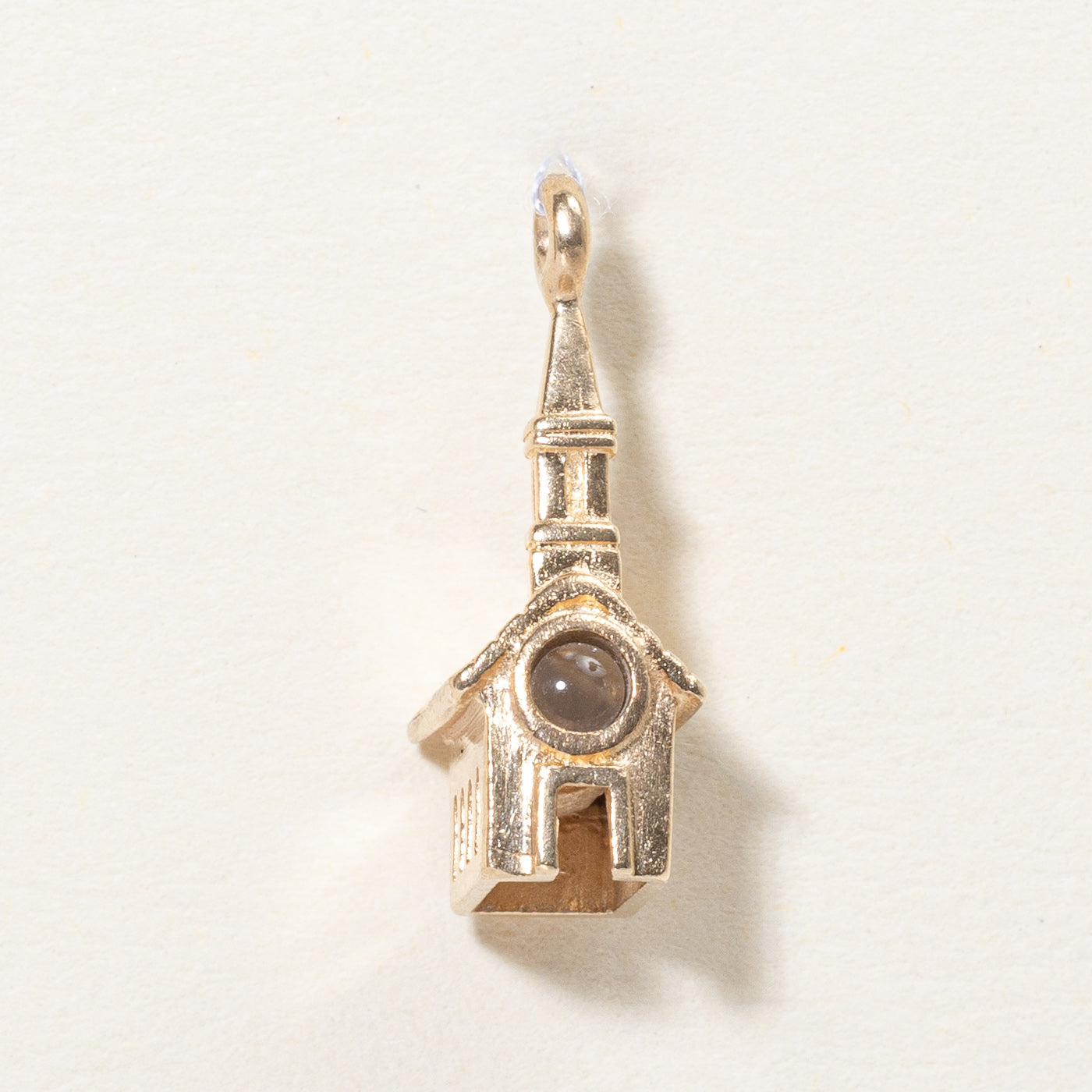 10k Yellow Gold Church with Glass Window Charm