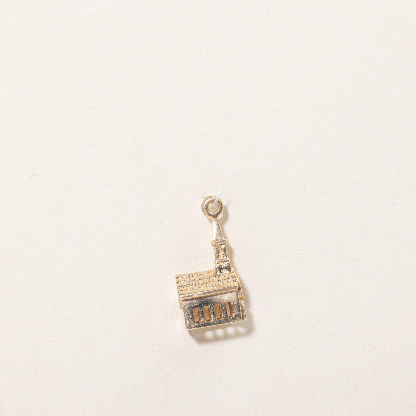 10k Yellow Gold Church with Glass Window Charm