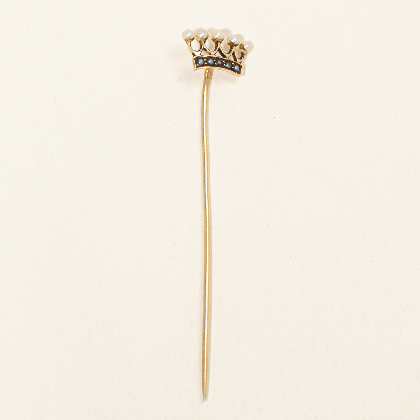 Seed Pearl Crown Pin