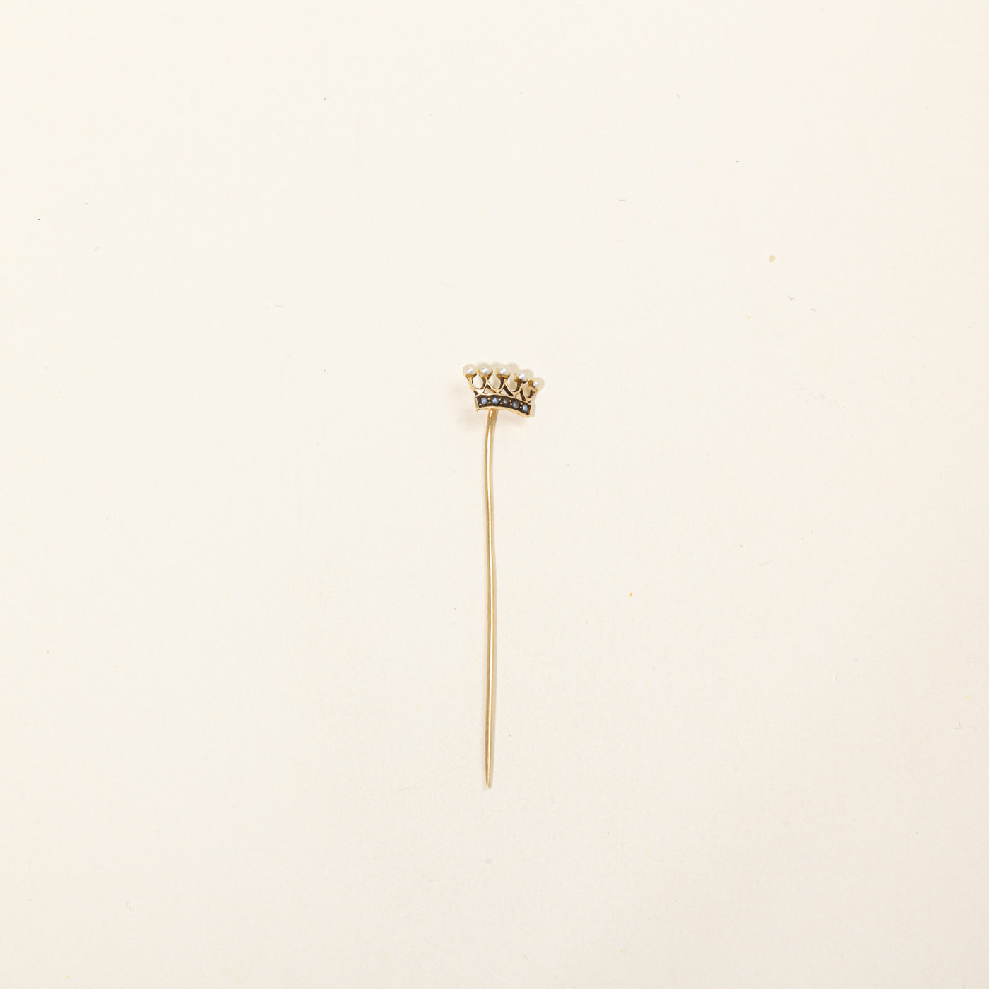 Seed Pearl Crown Pin