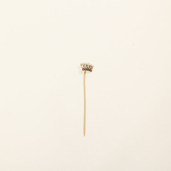 Seed Pearl Crown Pin