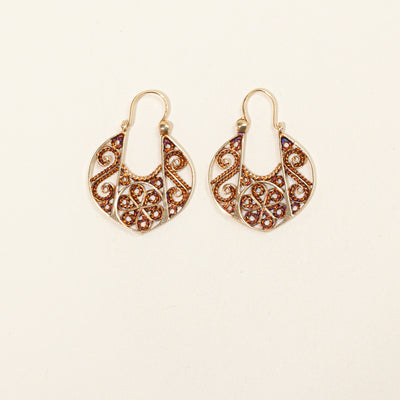 10k Yellow Gold Lattice Hoop Earrings