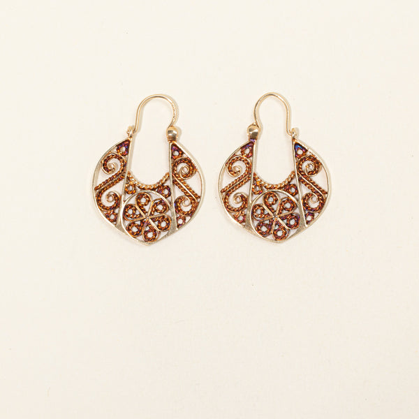 10k Yellow Gold Lattice Hoop Earrings