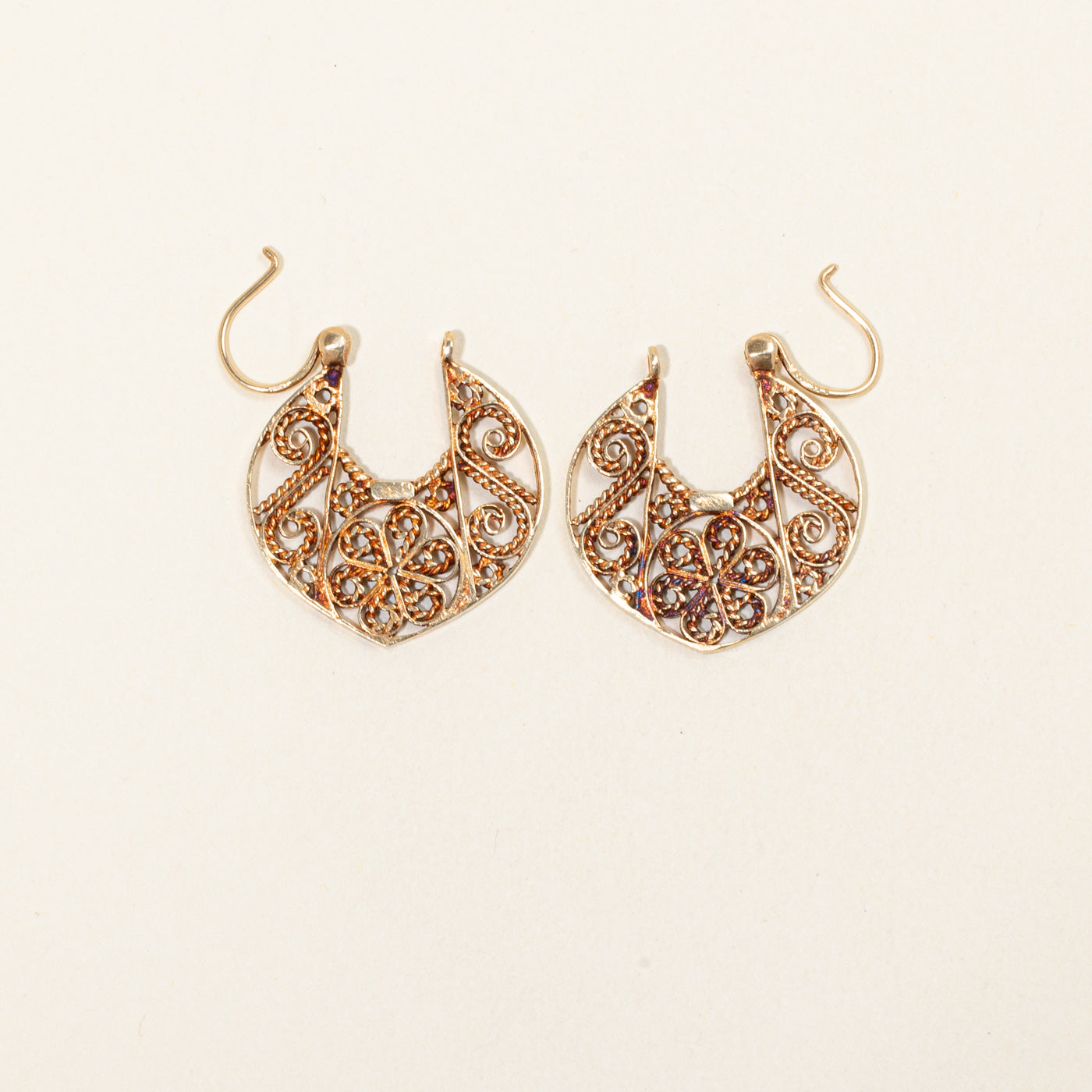 10k Yellow Gold Lattice Hoop Earrings