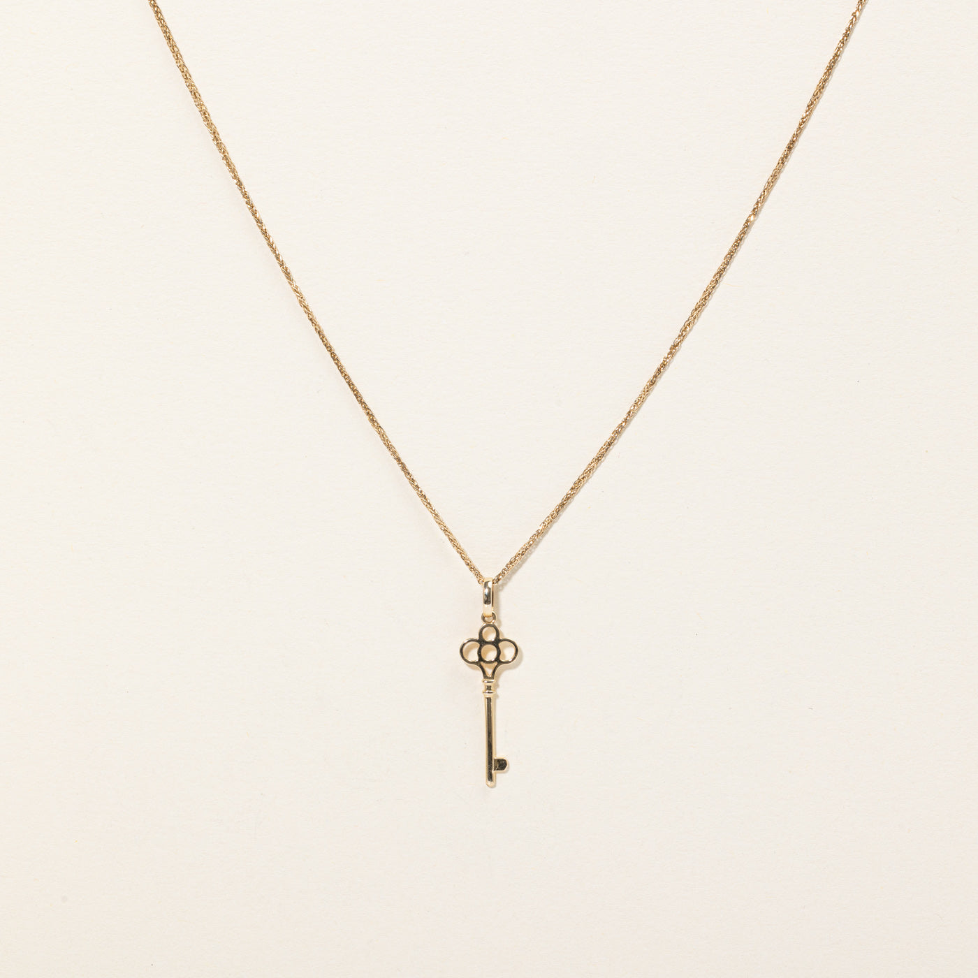 14k Yellow Gold Key Charm & Necklace | 18