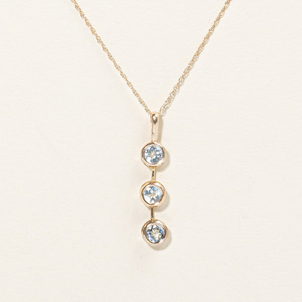 Aquamarine Drop Pendant & Necklace | 0.60ctw | 18